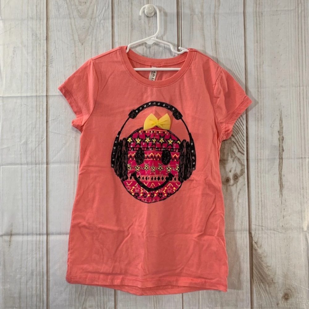 Beautees Smiley Coral Short Sleeve TShirt Kids Size XL